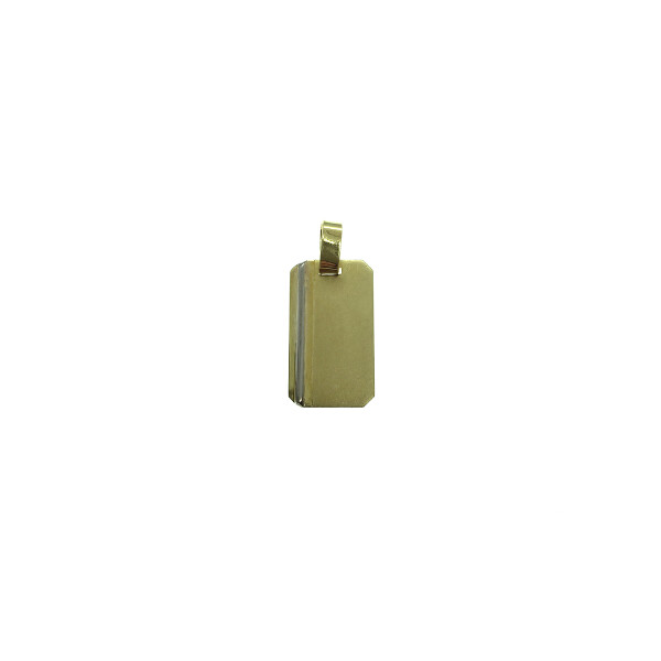 Medalla de oro amarillo 18k. "linea lateral" - incluye grabado Medalla de oro amarillo 18k. "linea lateral" - incluye grabado