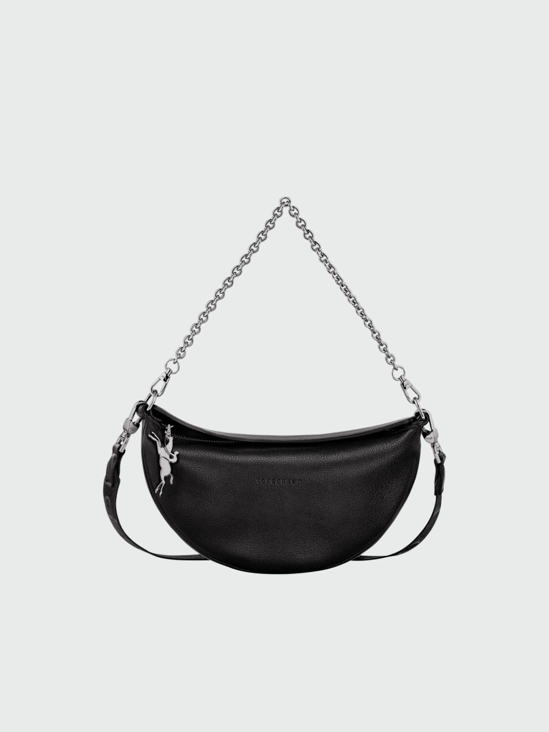 Longchamp -Cartera pequeña de cuero, Smile Negro