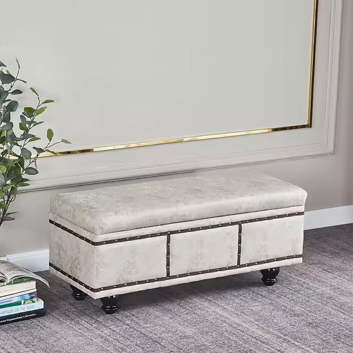 Banco Baul De Ecocuero - beige 