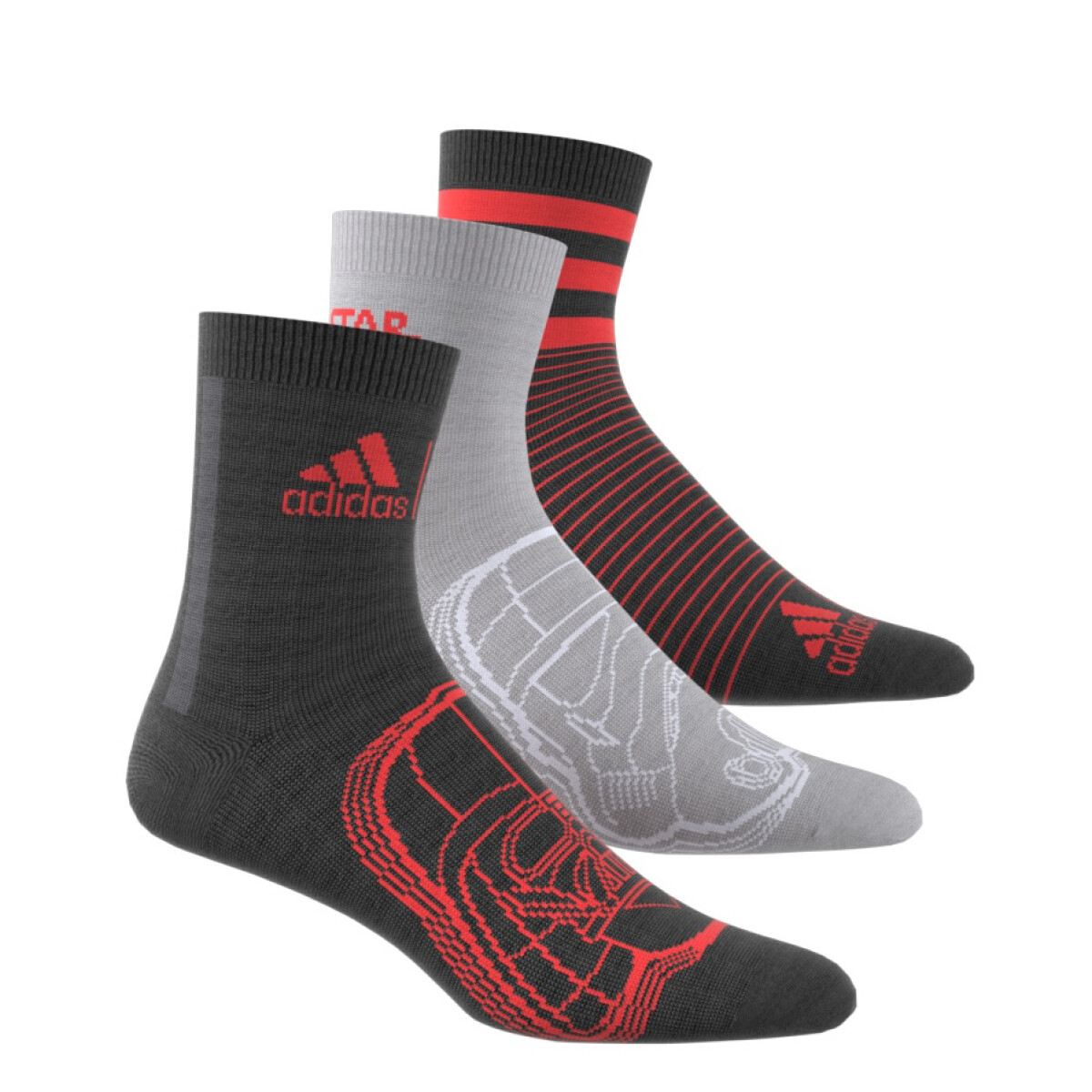 Medias Adidas x3 Star Wars Adidas - Negro - Gris - Rojo 