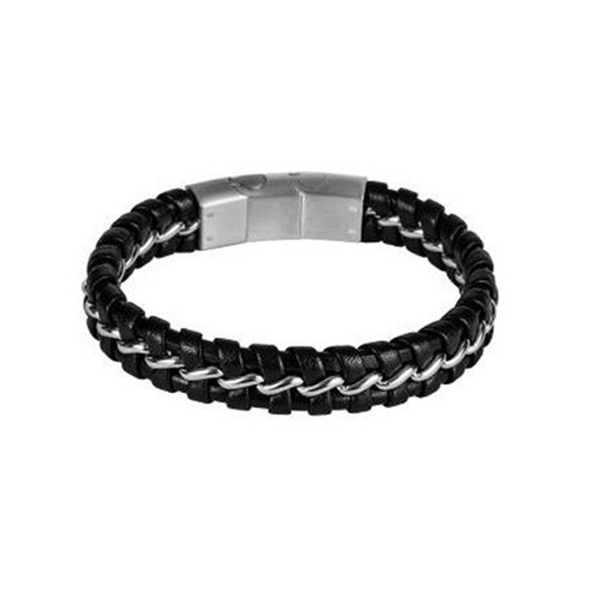 Pulsera en Acero y Cuero 