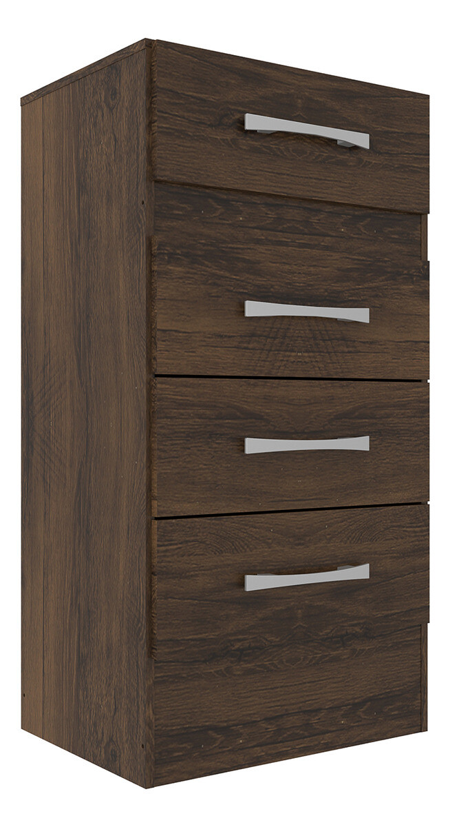 Comoda Cajonera Kenia 4 Cajones Dormitorio - Marrón 