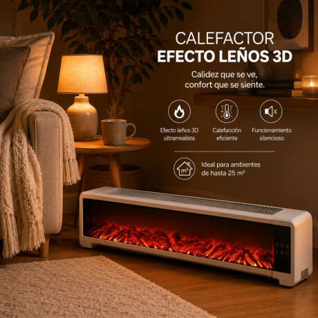 Calefactor efecto leños 3D Calefactor efecto leños 3D