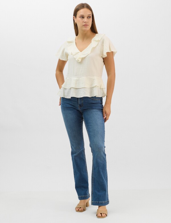 Blusa Satén Péplum CRUDO