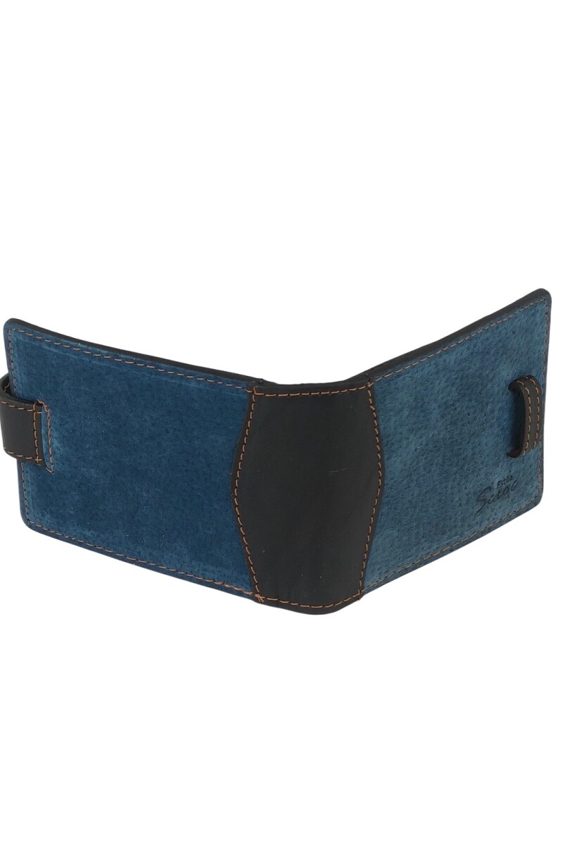 Billetera de cuero Azul