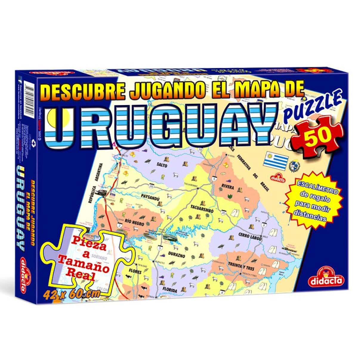 Juego de Mesa Didacta Maxi Puzzle Uruguay 50 Piezas - 001 