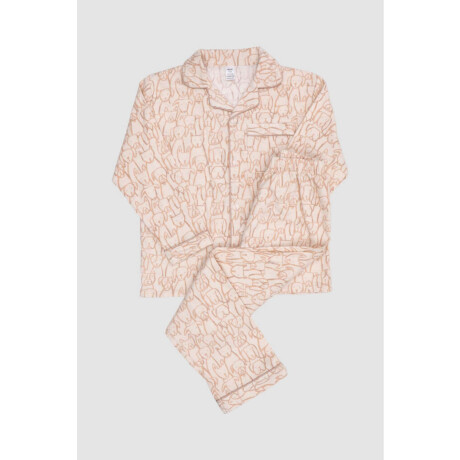 Pijama franela multidog Beige