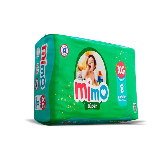 MIMO PAÑAL SUPER XG MINI PACK PAQ X 8 UN única