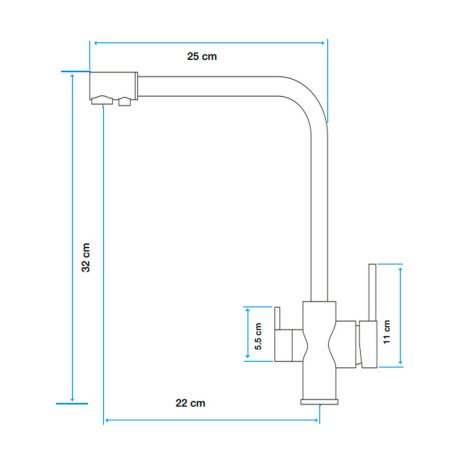 MONOCOMANDO DE COCINA CROMADO DE MESADA PARA INSTALAR CON FILTRO DE AGUA 000