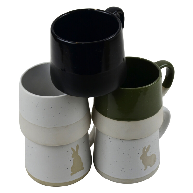 Taza Mug 414 ml set x4 VERDE/BLANCO