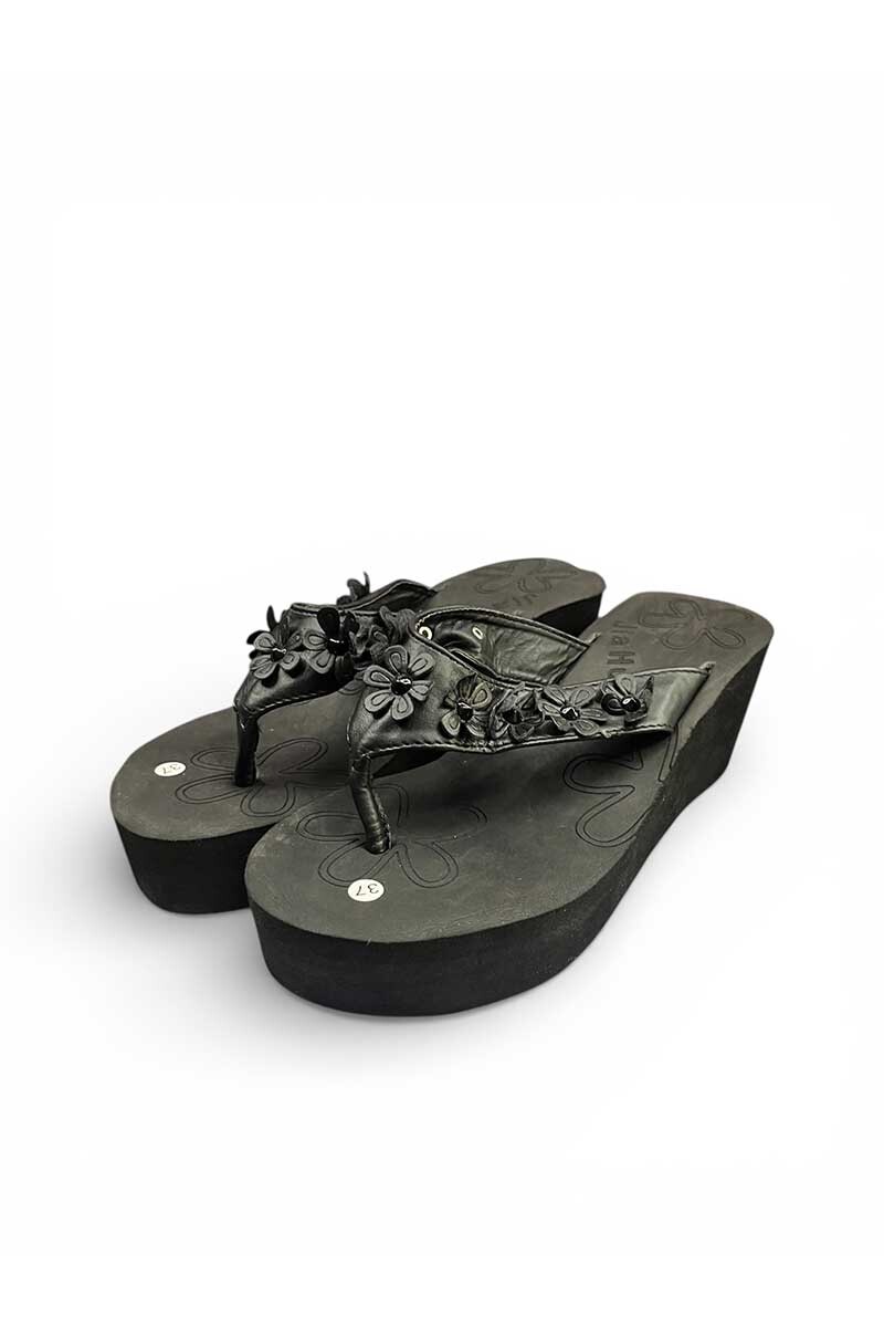 OJOTA PLATAFORMA FLORES Negro