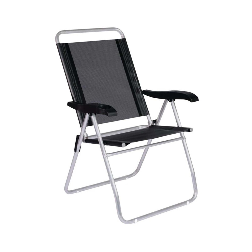 SILLA ALTA RECLINABLE PLAYA ALUMINIO NEGRO MOR