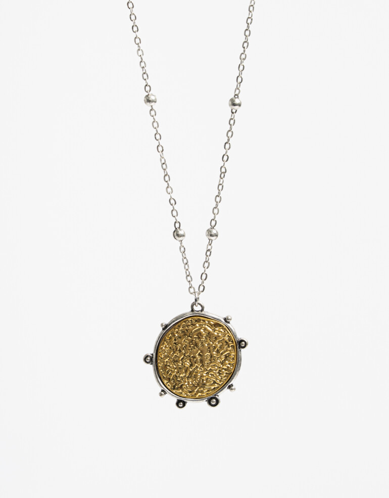 Cadena Corta con Dije Metal Cadena Corta Dije Moneda - Dorado Oro Amarillo