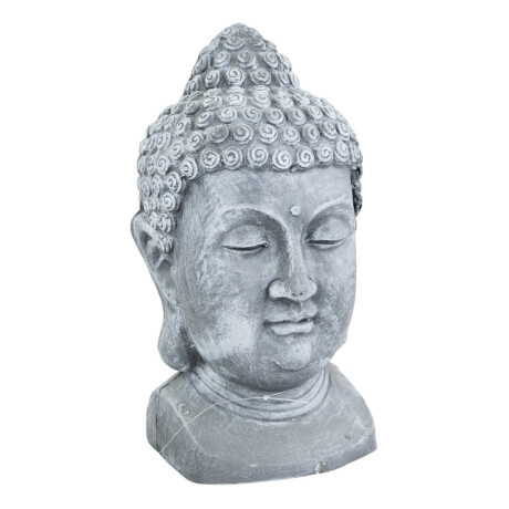 Escultura Busto Cabeza De Buda Poliresina Gris 39cm Decoración Zen Escultura Busto Cabeza De Buda Poliresina Gris 39cm Decoración Zen