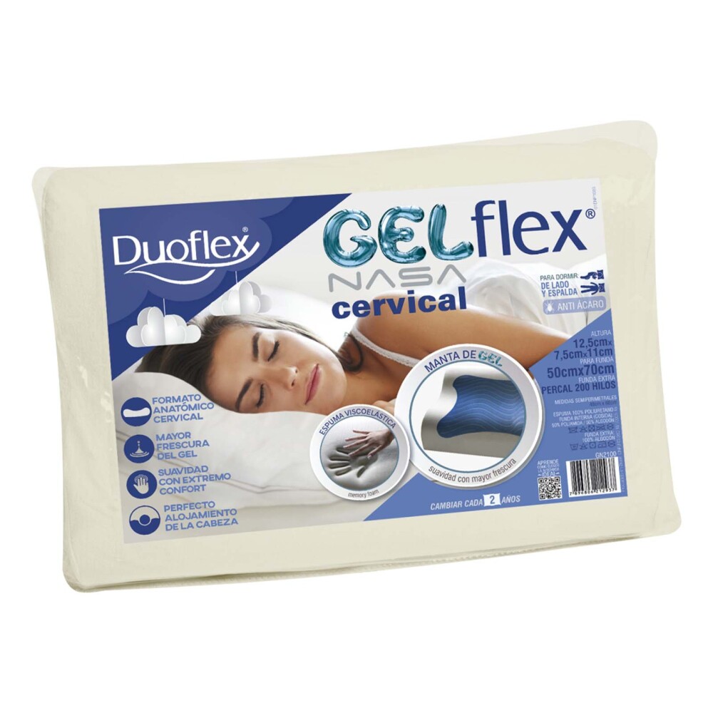 ALMOHADA DUOFLEX VISCOELASTICA BLANCO GELFLEX CERVICAL GN2100