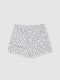 Pantalon Corto Con Estampado De Ramitas Blanco