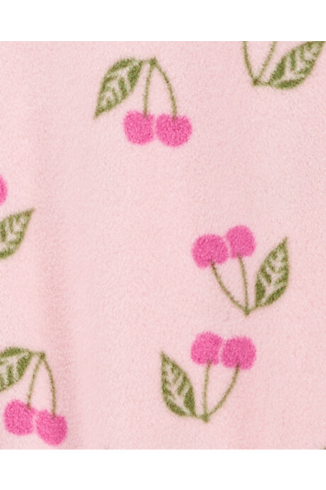 Pijama uno pieza de micropolar, con pie, diseño cerezas Sin color