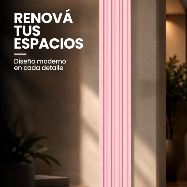 Pack x10 Wpc Simil Madera Wall Panel Lambrin 2.90x16.7 Rosa 1