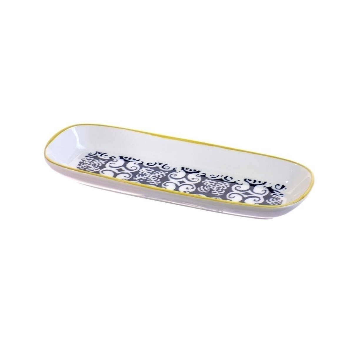 BANDEJA OVAL 24.5x9.5CM NAZEN NEGRO 