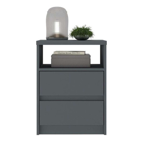 Mesa de Luz 2 Cajones SOUTH Plus Gris