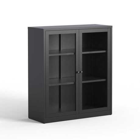 APARADOR 2P VIDRIO METAL NEGRO OLIVIA