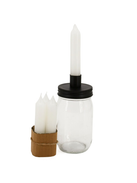 VELA EN FRASCO TAPA NEGRA TRANSPARENTE