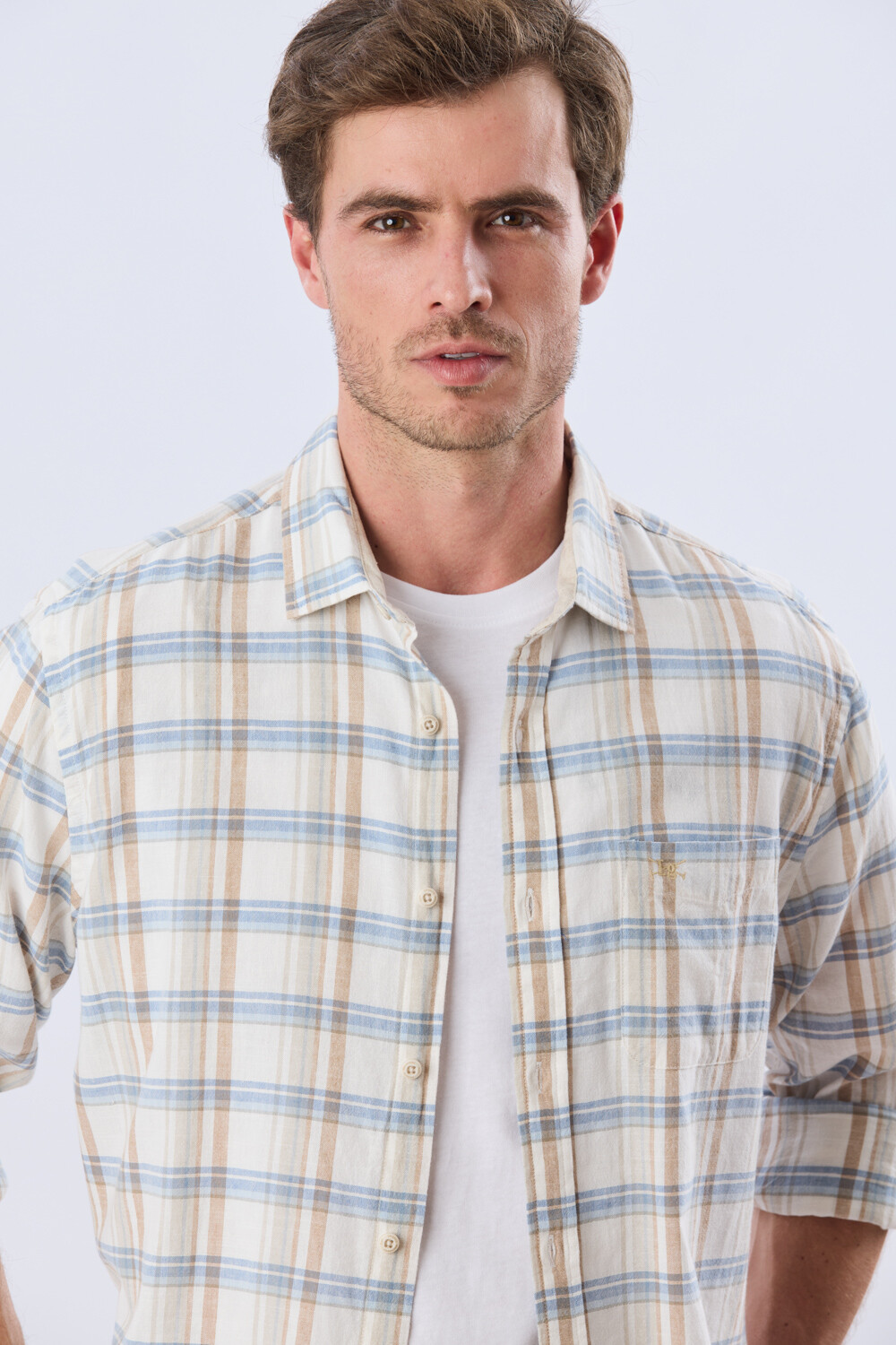 CAMISA CUADROS DE LINO Verde