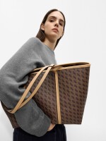 Bolso Shopper Estampada marron