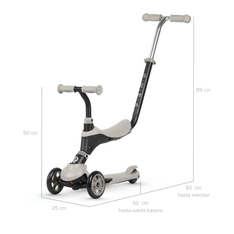 Monopatin DELUXE Qplay Sema 2 en 1 Beige