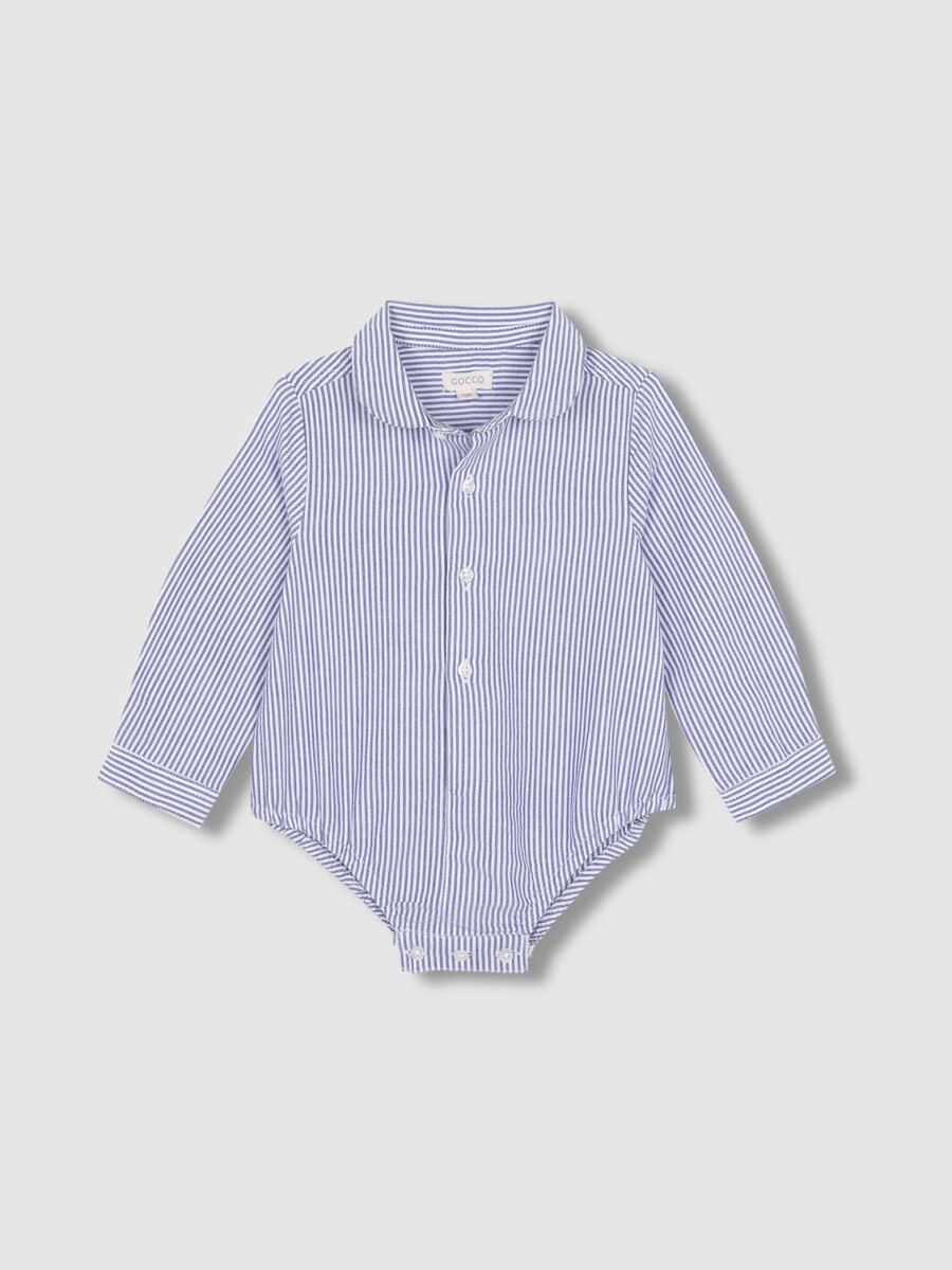 Camisa Body Cuello Bebe De Rayas Marino