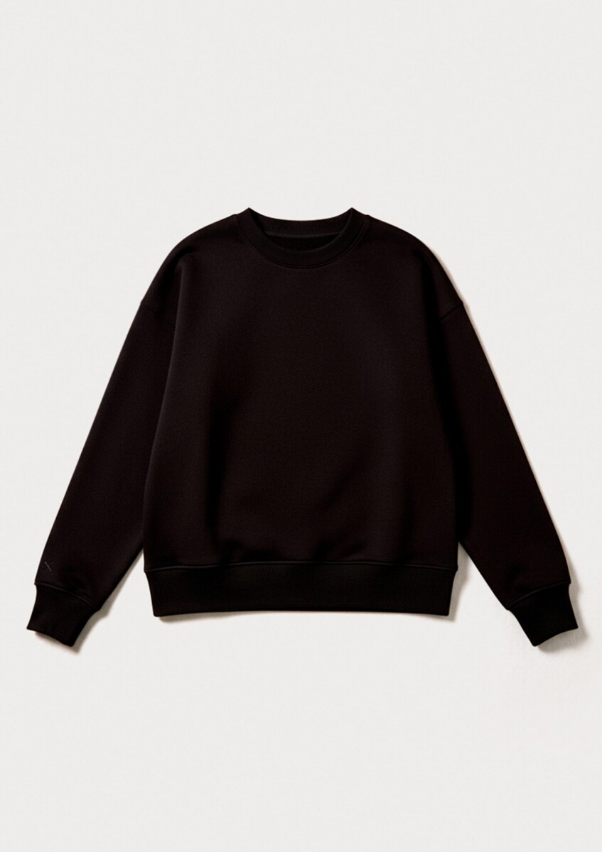 BUZO CON PUÑOS ELASTIZADOS - NEGRO 