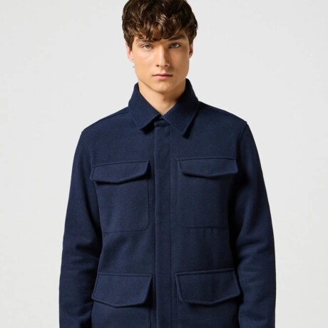 Campera Wrangler de Hombre - WOOL JACKET - 112357212DARKNAVY ELD