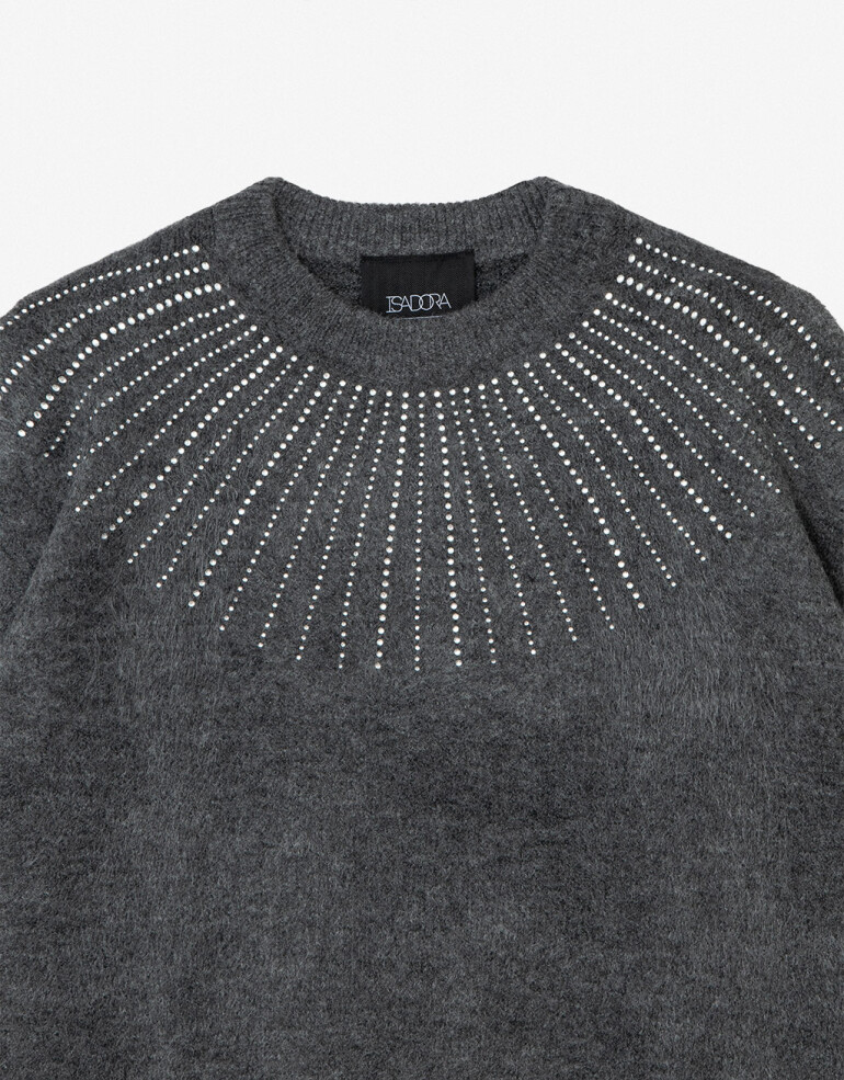Knitwear Sweaters Sweater Tejido Con Hotfixs - Gris Medio