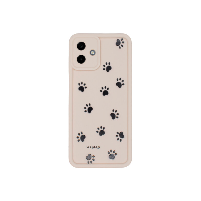 Protector para Samsung Galaxy A07 diseño huellas color beige Protector Para Samsung Galaxy A07 Diseño Huellas Color Beige