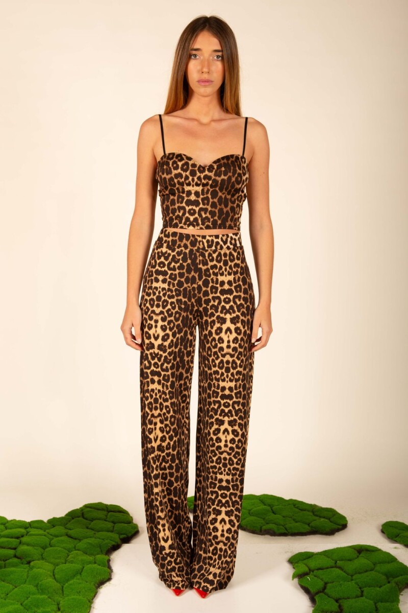 Crop top set Electra - Leopardo 