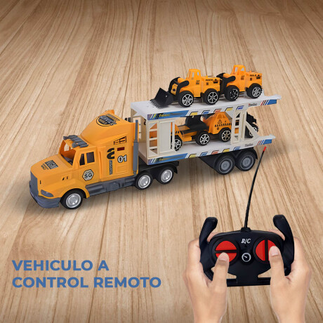 Camión C/control Remoto 40cm Remolque + 4 Vehículos Jug023005
