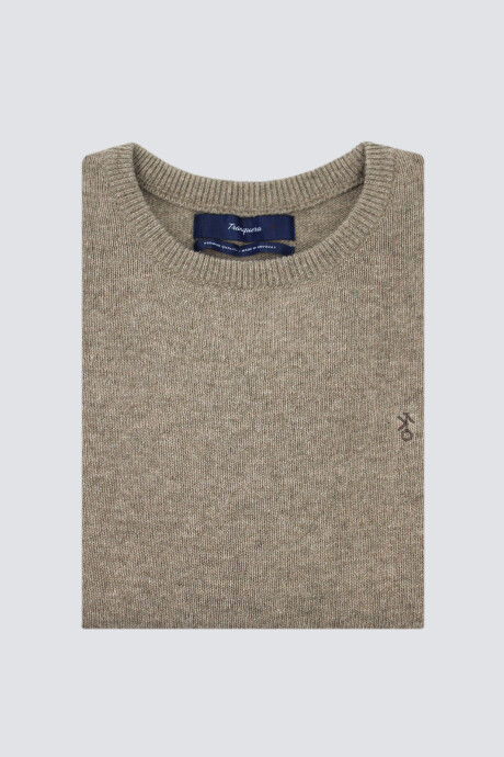 Buzo Cuello Base de Lana Beige