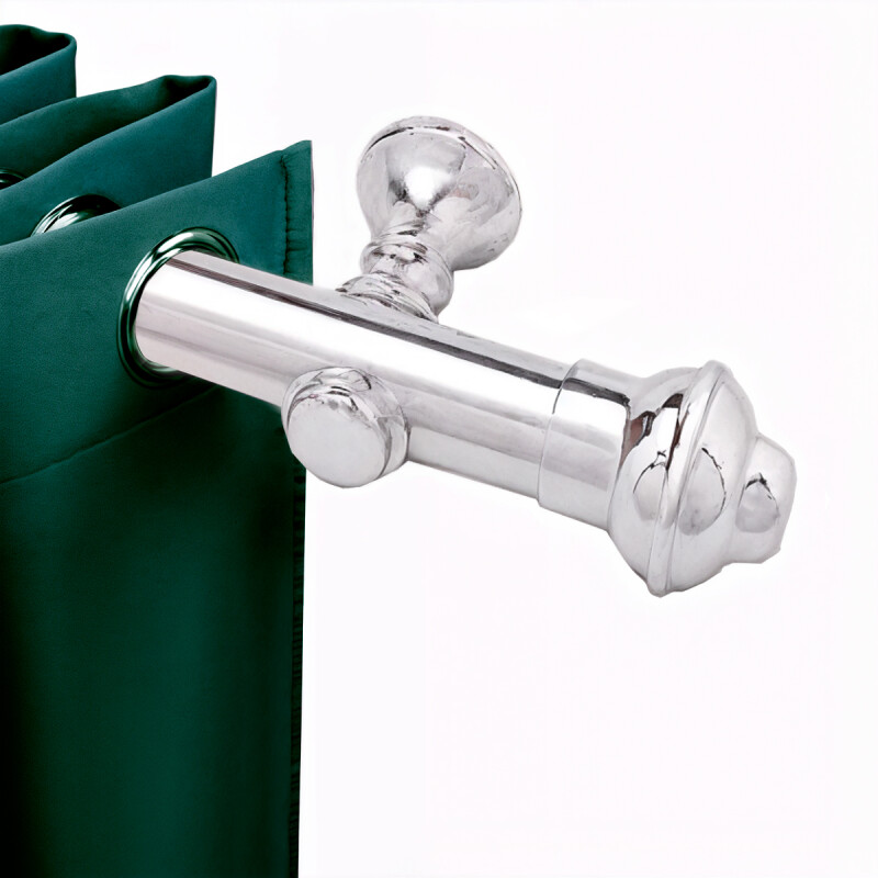 Barrote cromado metal 2,00m 28mm + 2 soportes PLATEADO PLATEADO