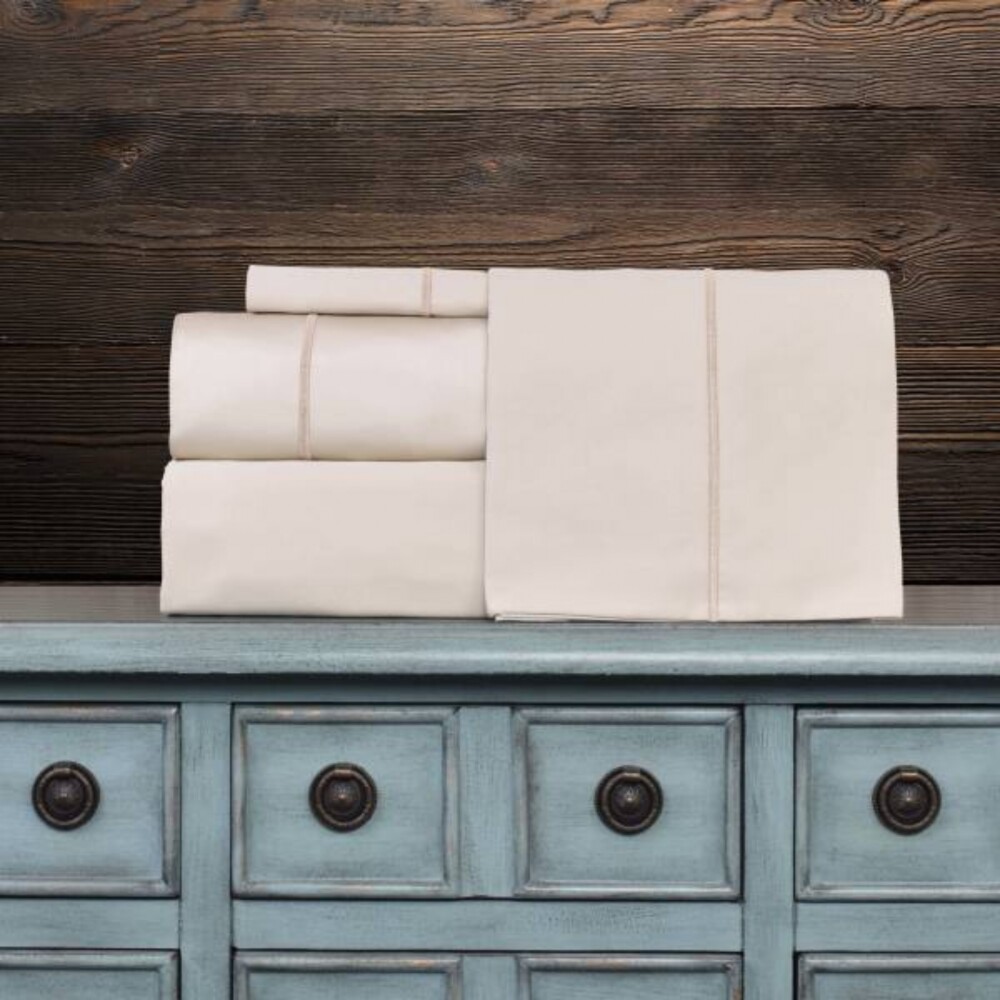 Juego de Sabana 2 Plazas Finezza 400 Hilos - Pilar Beige