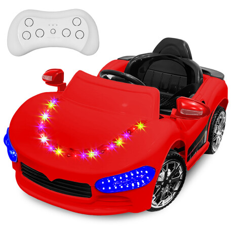 Auto A Batería 6v Control Remoto Luces Música Sonido Rojo