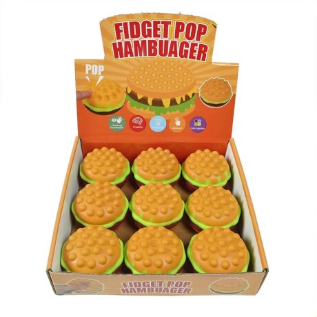Juguete Antiestrés con Forma de Hamburguesa en 3D de Goma 001