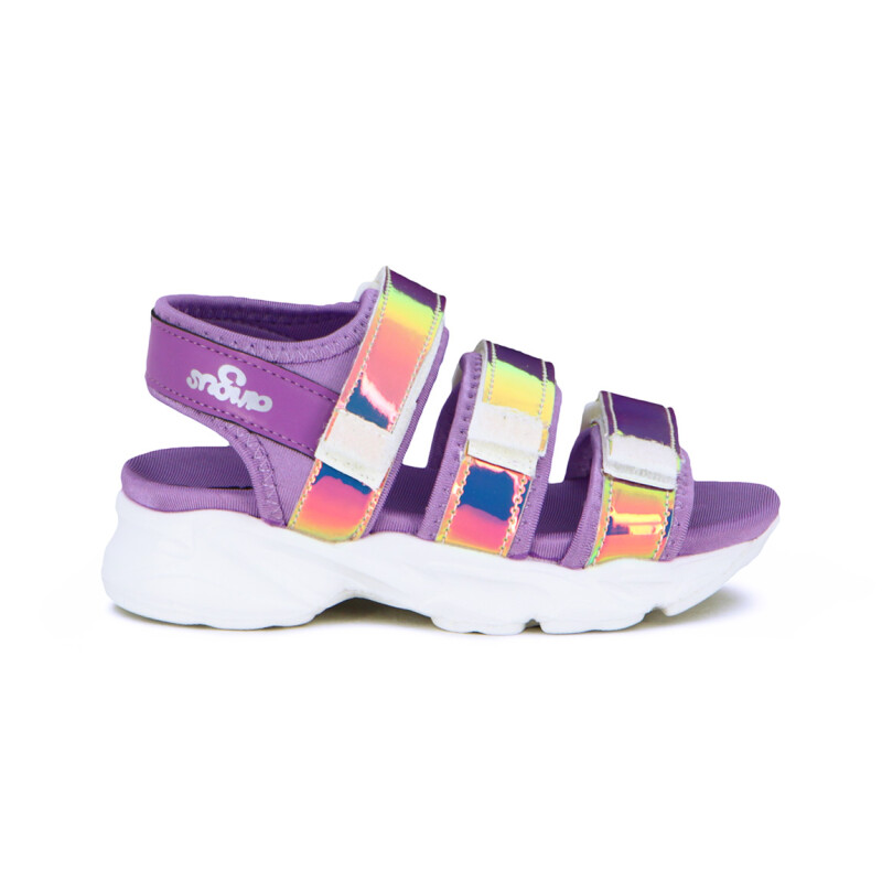 Angus Sandalia Niña 2 Tiras C/ Pulsera Y Velcro Violeta
