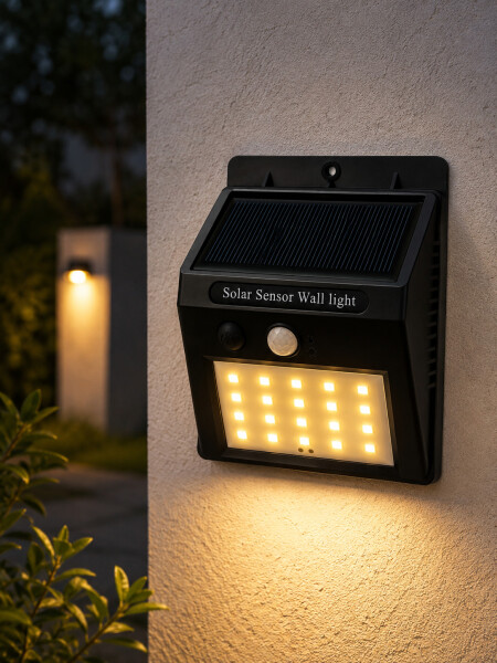 FOCO SOLAR CON SENSOR NEGRO