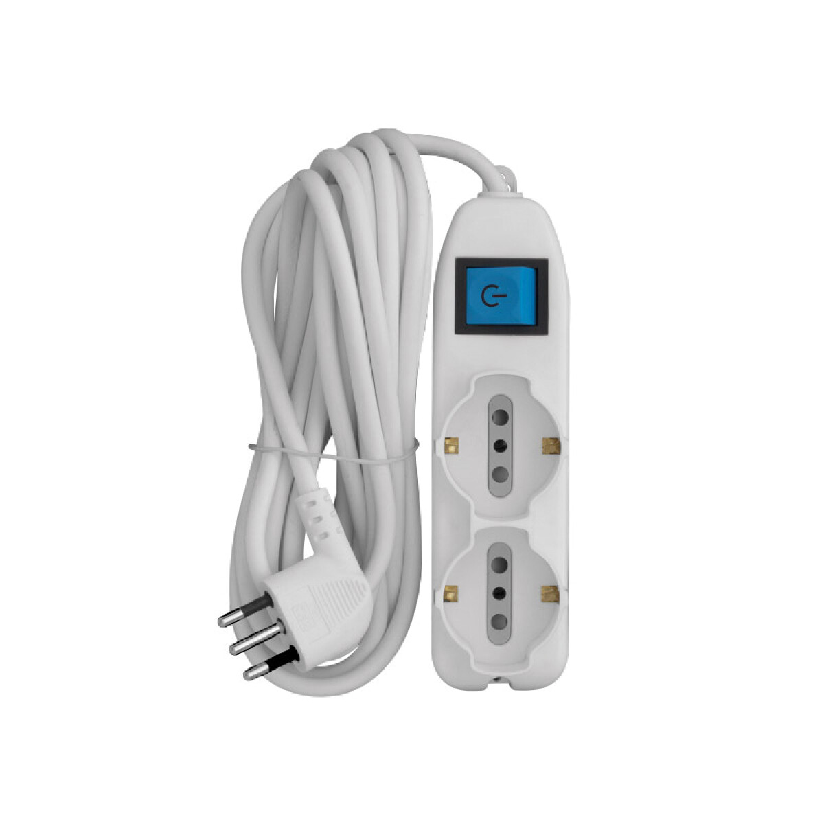 Alargue 2 (Schuko 2P+T) + 4(2P+T) con Interruptor 10A 3m Blanco 