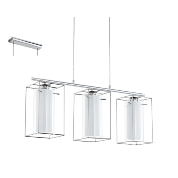 Lámpara colgante metal cromo/vidrio opal LONCINO EG0242