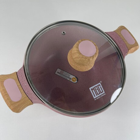 Olla Aluminio Fundido Presión Revestimiento Granito Tapa Vidrio 24cm Olla Aluminio Fundido Presión Revestimiento Granito Tapa Vidrio 24cm