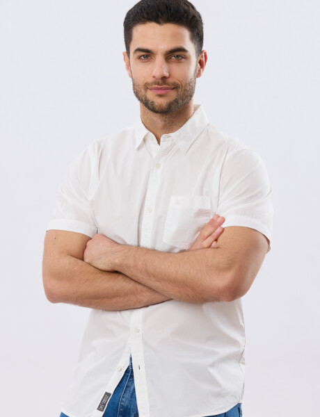 CAMISA LISA DE ALGODÓN Blanco