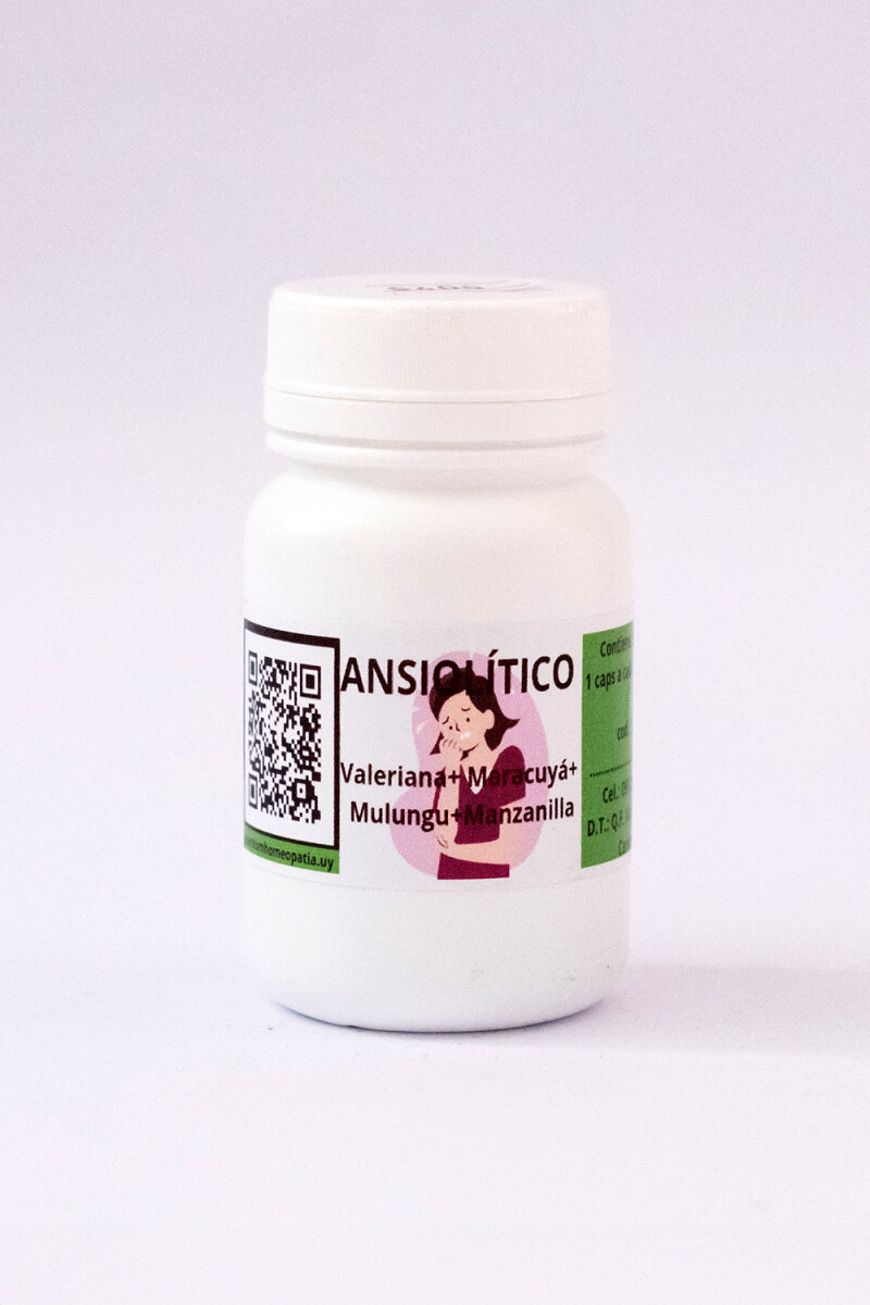 Ansiolíticas (Valeriana, Maracuyá, Mulungu y Manzanilla) · 30 caps Ansiolíticas (Valeriana, Maracuyá, Mulungu y Manzanilla) · 30 caps