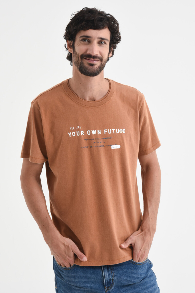 Camiseta manga corta - Estampada Camel 
