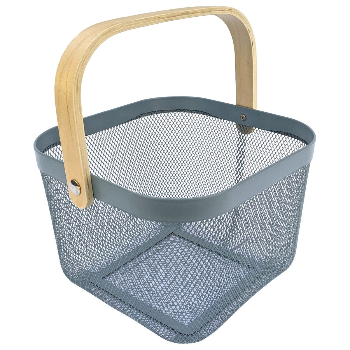 Canasto Metálico, Organizador De Frutas (Diego B.) - Azul grisáceo 